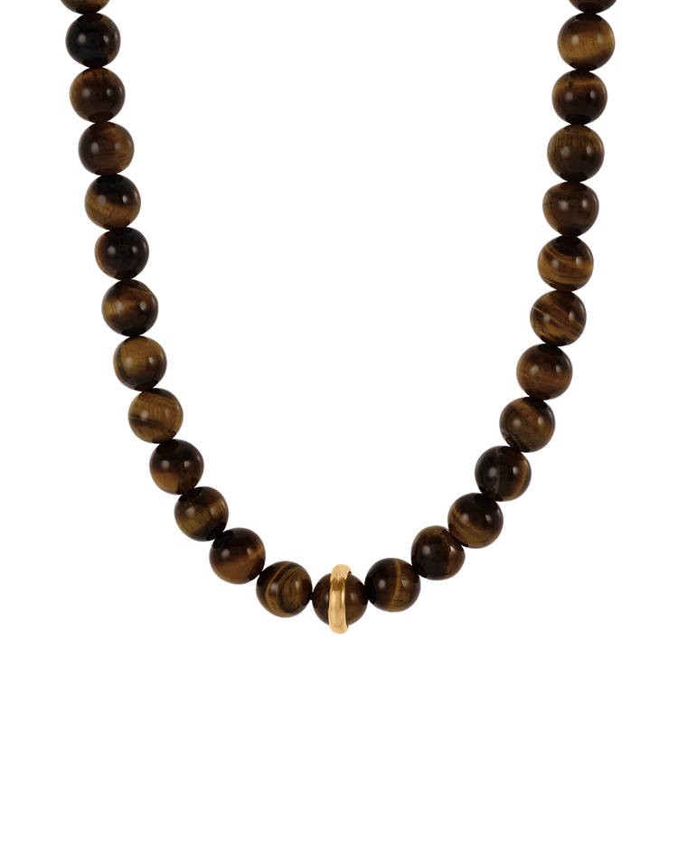 SOLAR TIGERS EYE NECKLACE (18K GOLD PLATED)