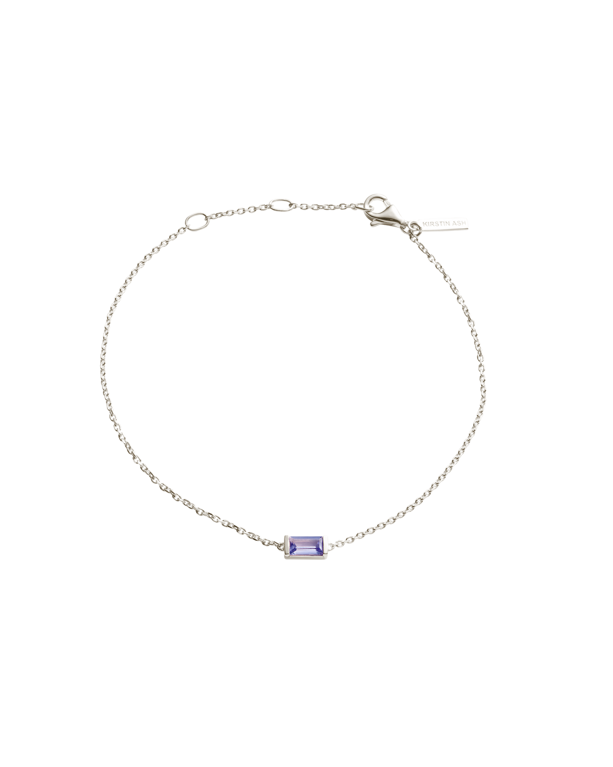BAGUETTE BIRTHSTONE BRACELET (STERLING SILVER) DECEMBER