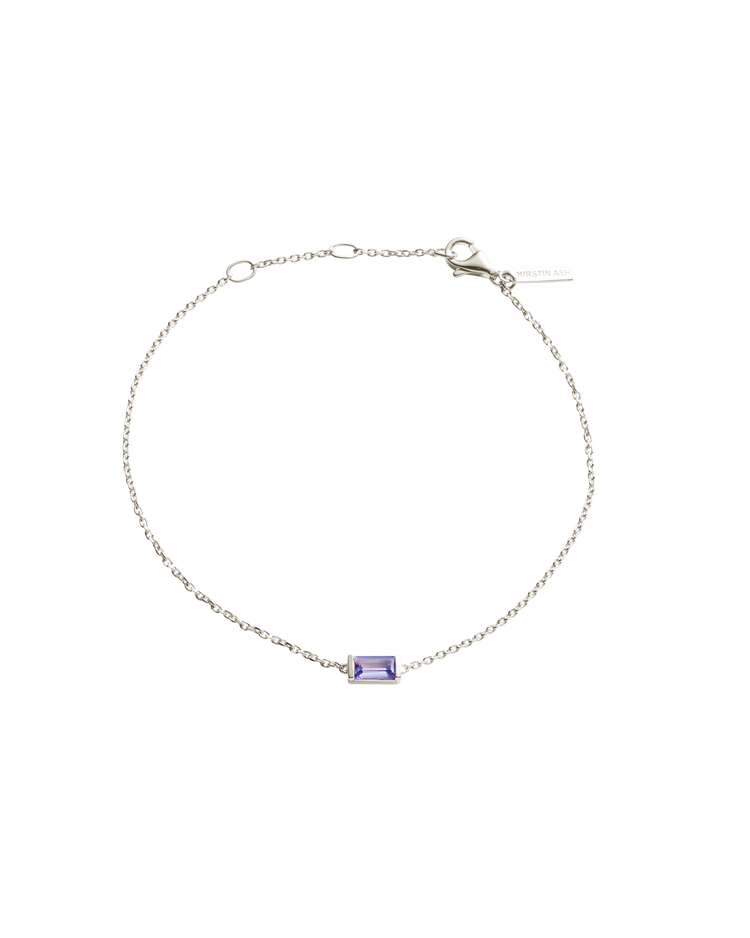 BAGUETTE BIRTHSTONE BRACELET (STERLING SILVER) DECEMBER