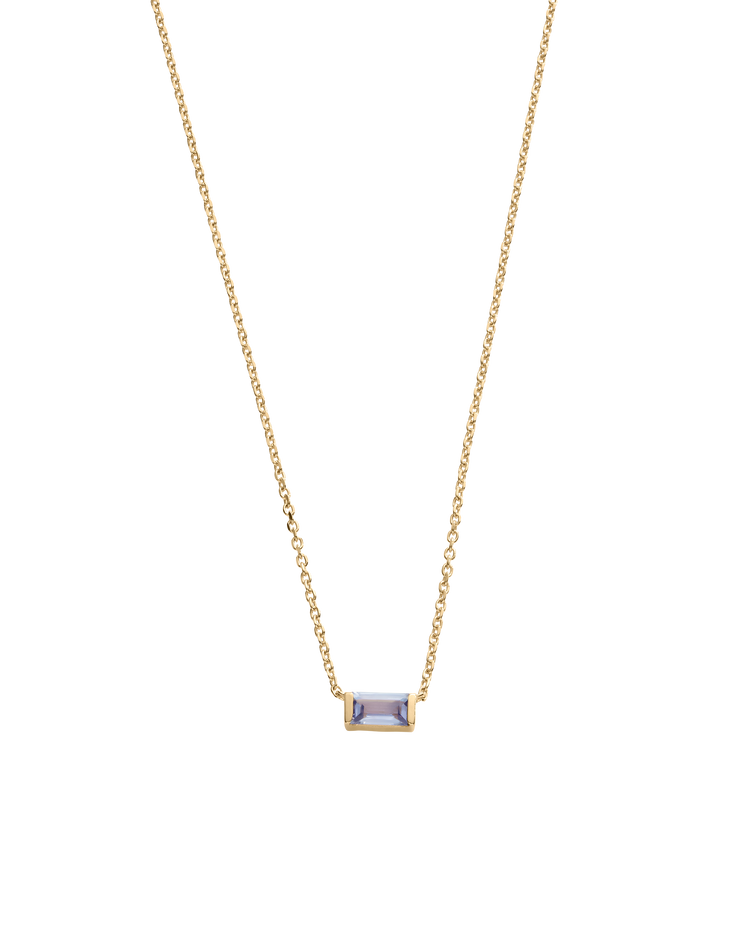 BAGUETTE BIRTHSTONE NECKLACE (18K GOLD VERMEIL) DECEMBER