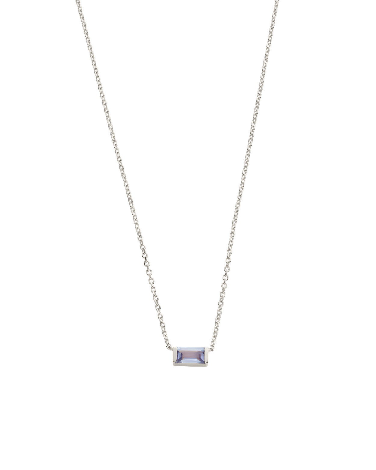 BAGUETTE BIRTHSTONE NECKLACE (STERLING SILVER) DECEMBER