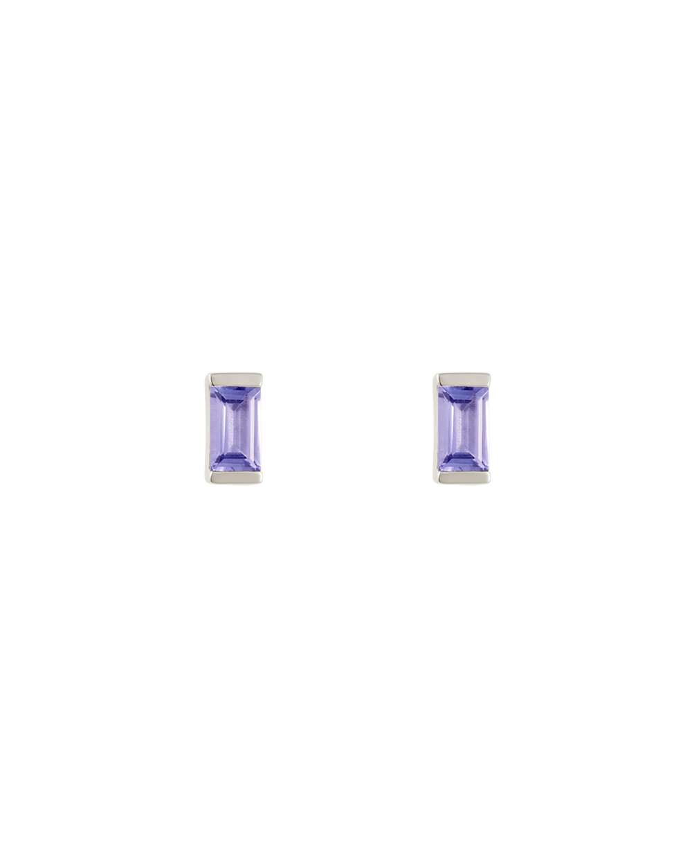 BAGUETTE BIRTHSTONE STUD TANZANITE | DECEMBER
