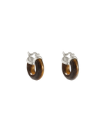 TEMPO TIGERS EYE HOOPS (STERLING SILVER) IMAGE 1
