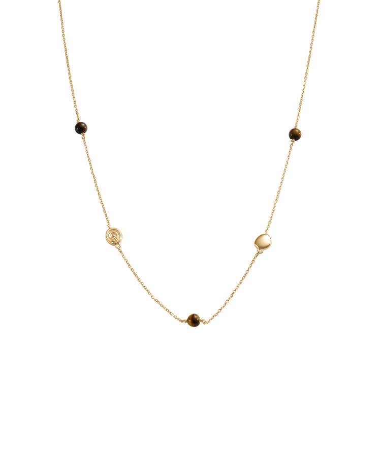 TEMPO TIGERS EYE NECKLACE (18K GOLD VERMEIL)