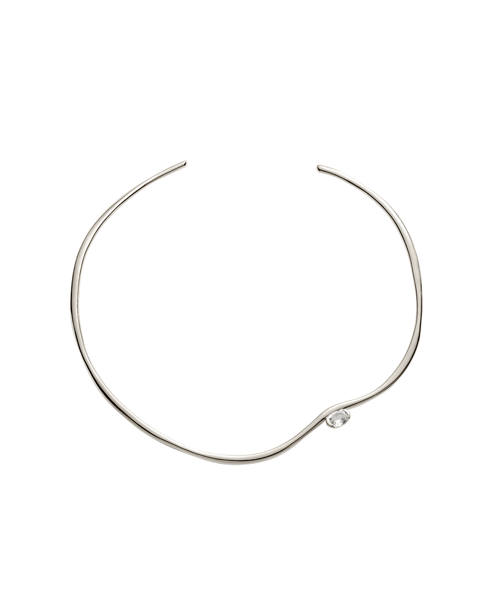 UNFOLD COLLAR NECKLACE (RHODIUM PLATED)