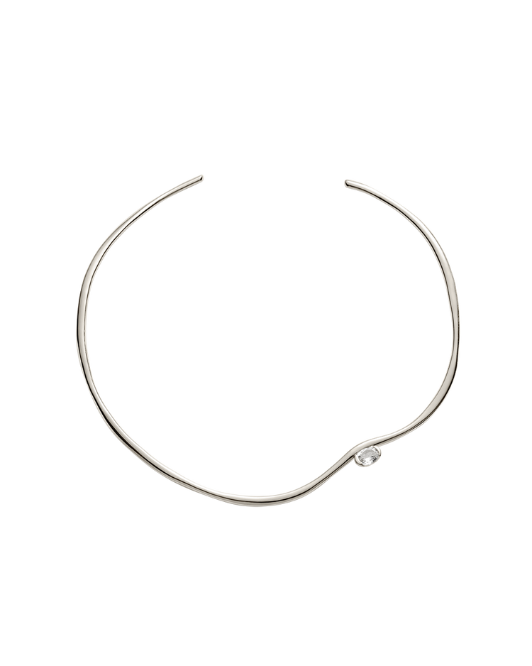 UNFOLD COLLAR NECKLACE (RHODIUM PLATED)