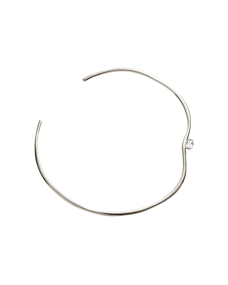 UNFOLD COLLAR NECKLACE (RHODIUM PLATED)