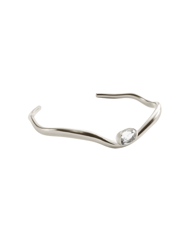 UNFOLD CUFF (RHODIUM PLATED)
