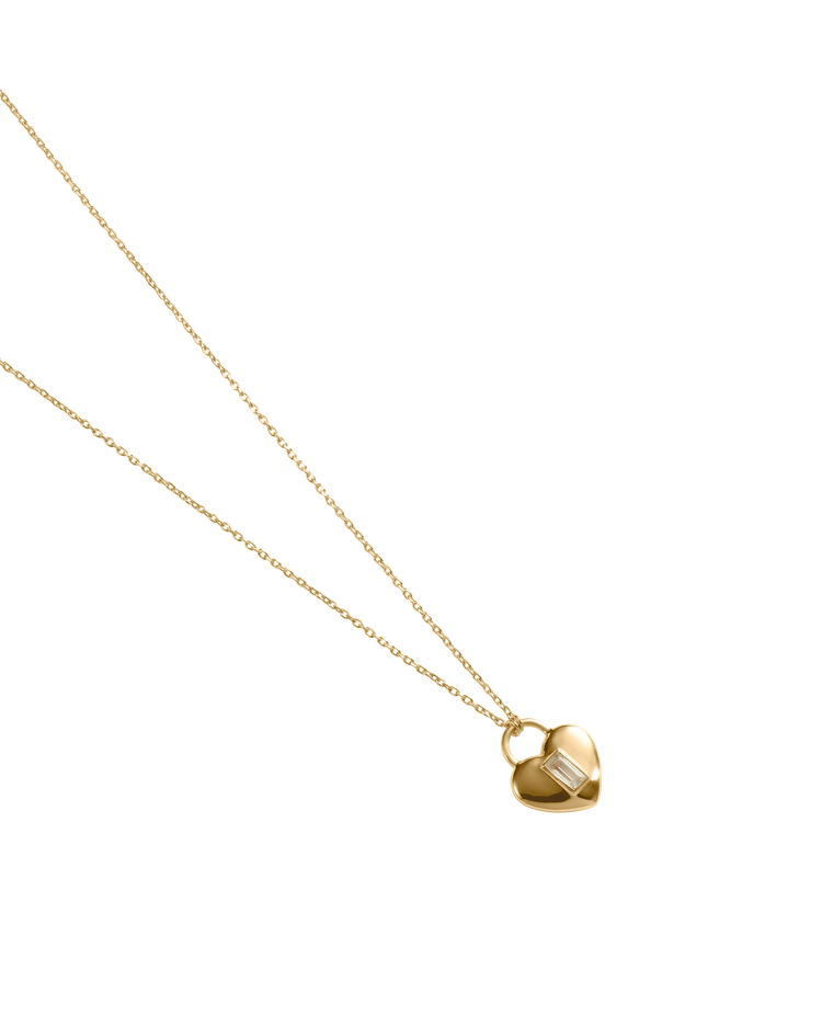 VERA HEART LOCK NECKLACE (18K GOLD PLATED)