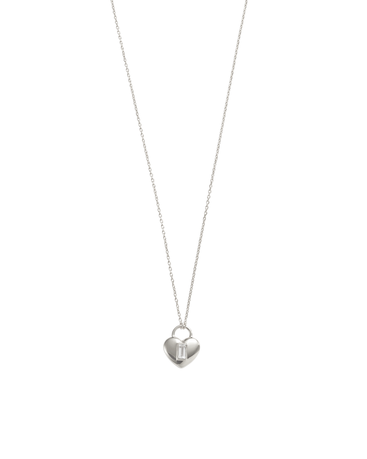 VERA HEART LOCK NECKLACE (STERLING SILVER)