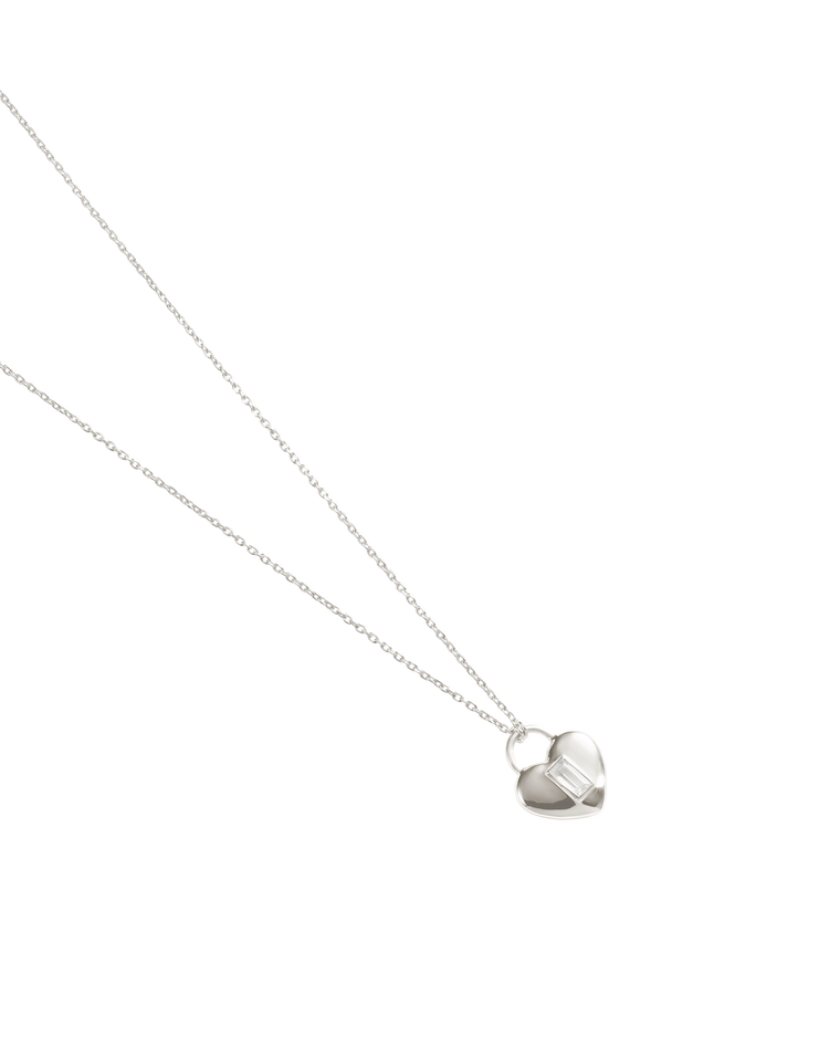 VERA HEART LOCK NECKLACE (STERLING SILVER)