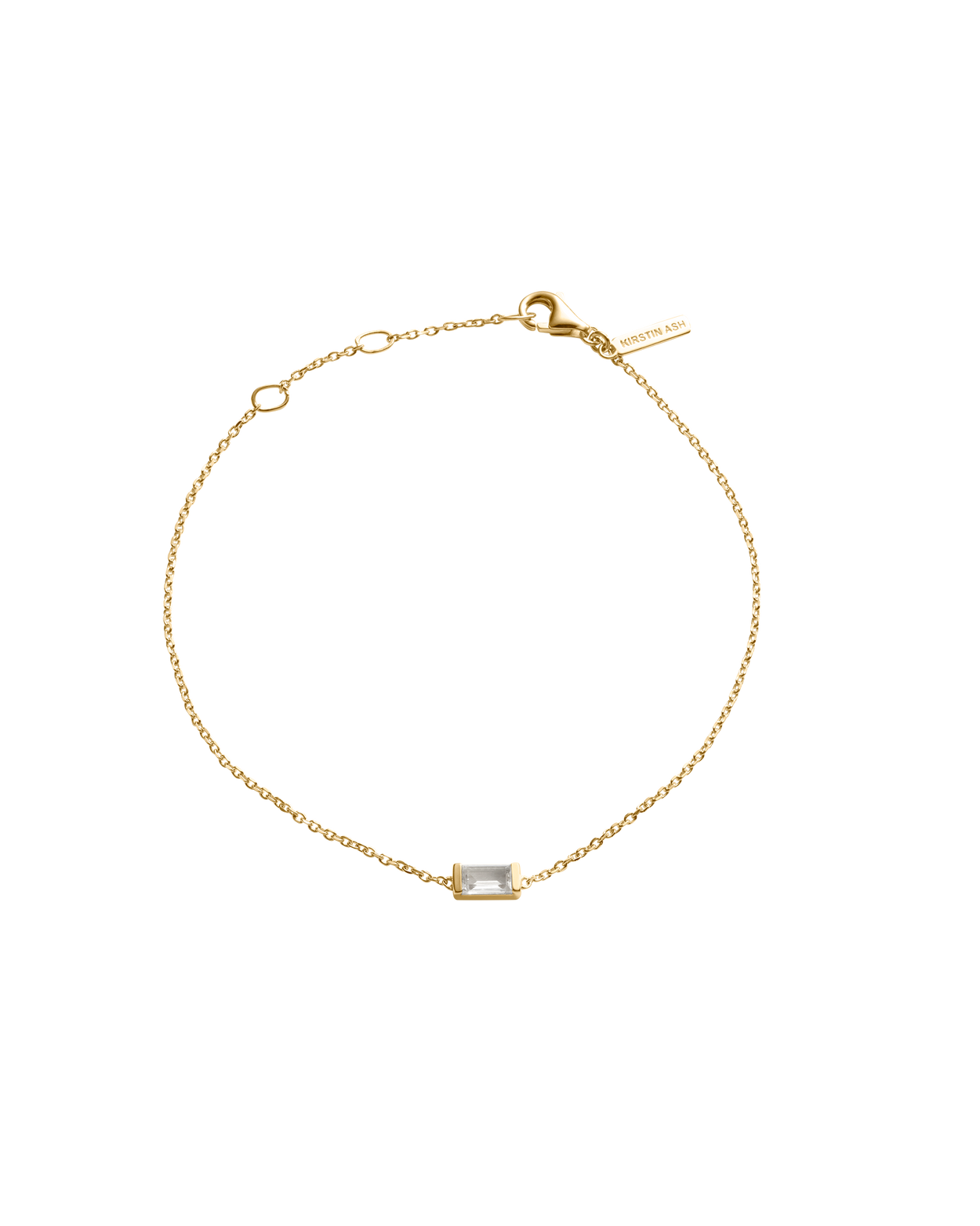 BAGUETTE BIRTHSTONE BRACELET (18K GOLD VERMEIL) APRIL