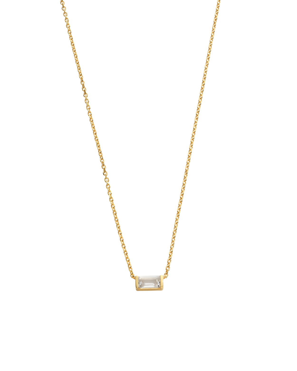 BAGUETTE BIRTHSTONE NECKLACE (18K GOLD VERMEIL) APRIL