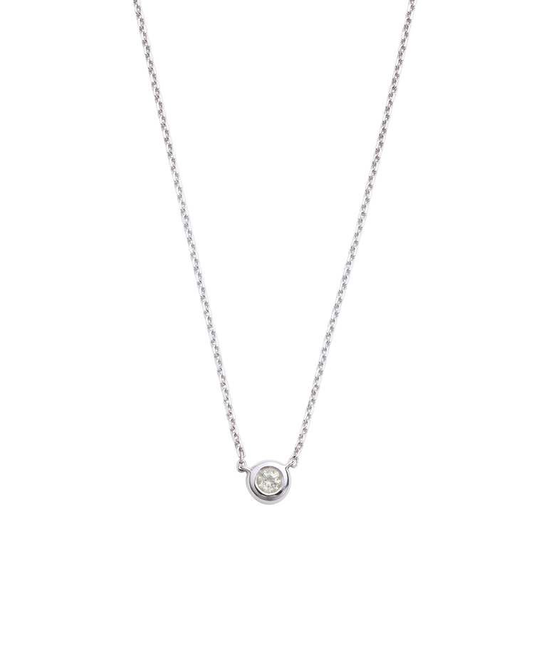 PETITE BIRTHSTONE NECKLACE (STERLING SILVER)