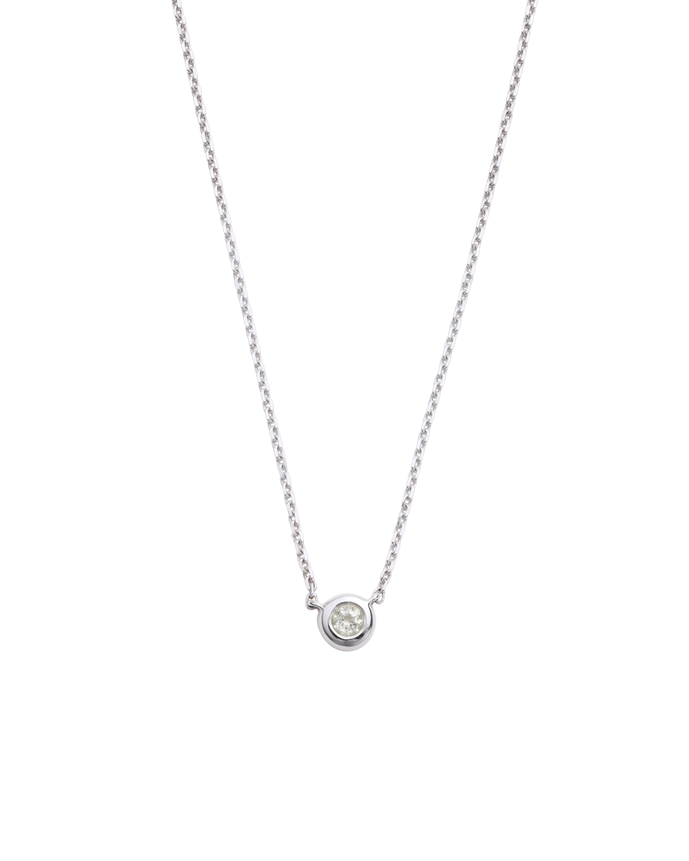 PETITE BIRTHSTONE NECKLACE (STERLING SILVER) APRIL