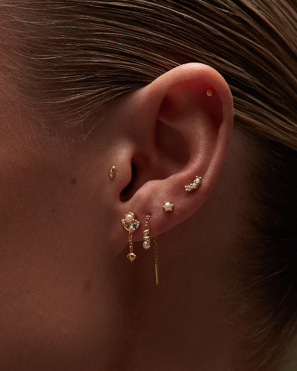CONTOUR TOPAZ STUDS (GOLD) (TEST PROCESS) IMAGE 3