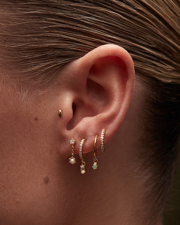PETITE OPAL HOOPS (GOLD)