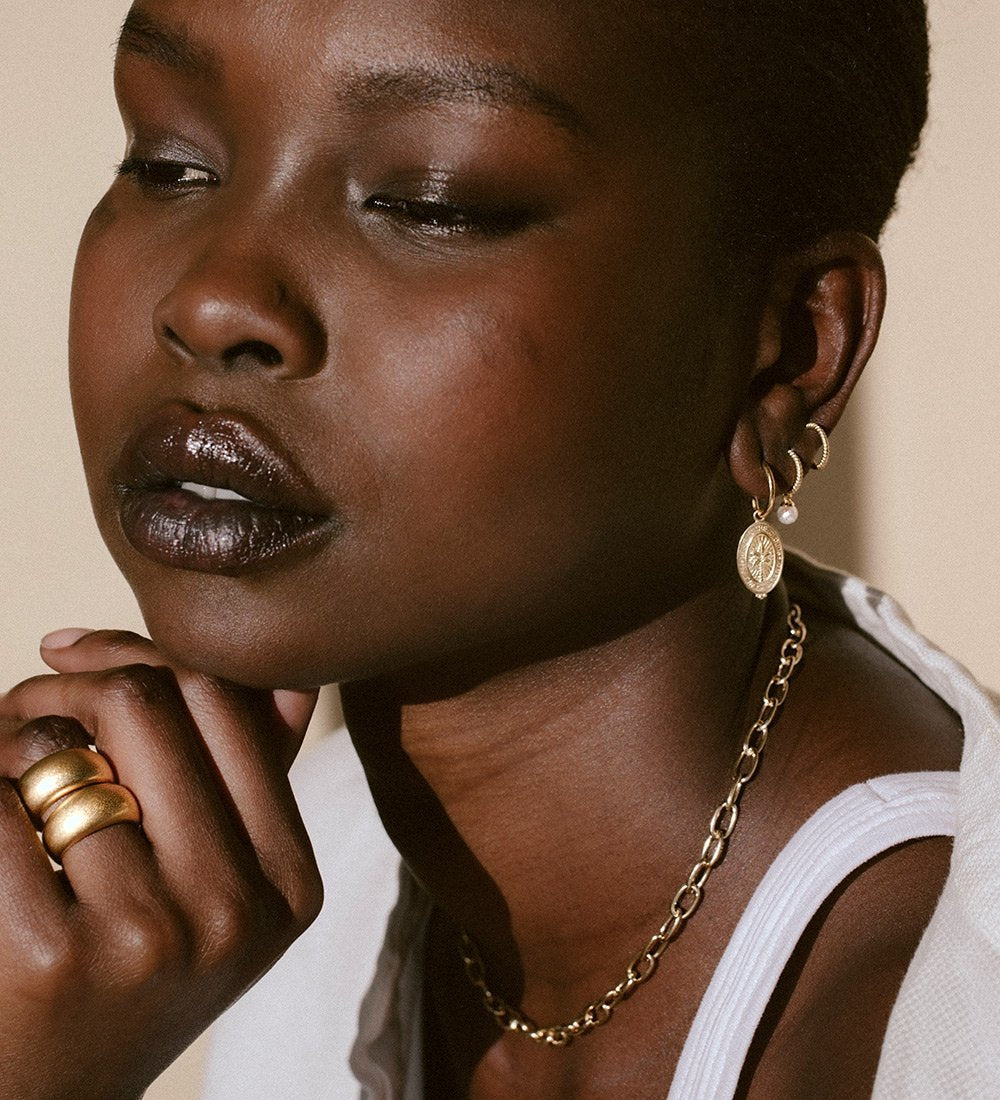 TINY PEARL HOOPS (STERLING SILVER) IMAGE 6