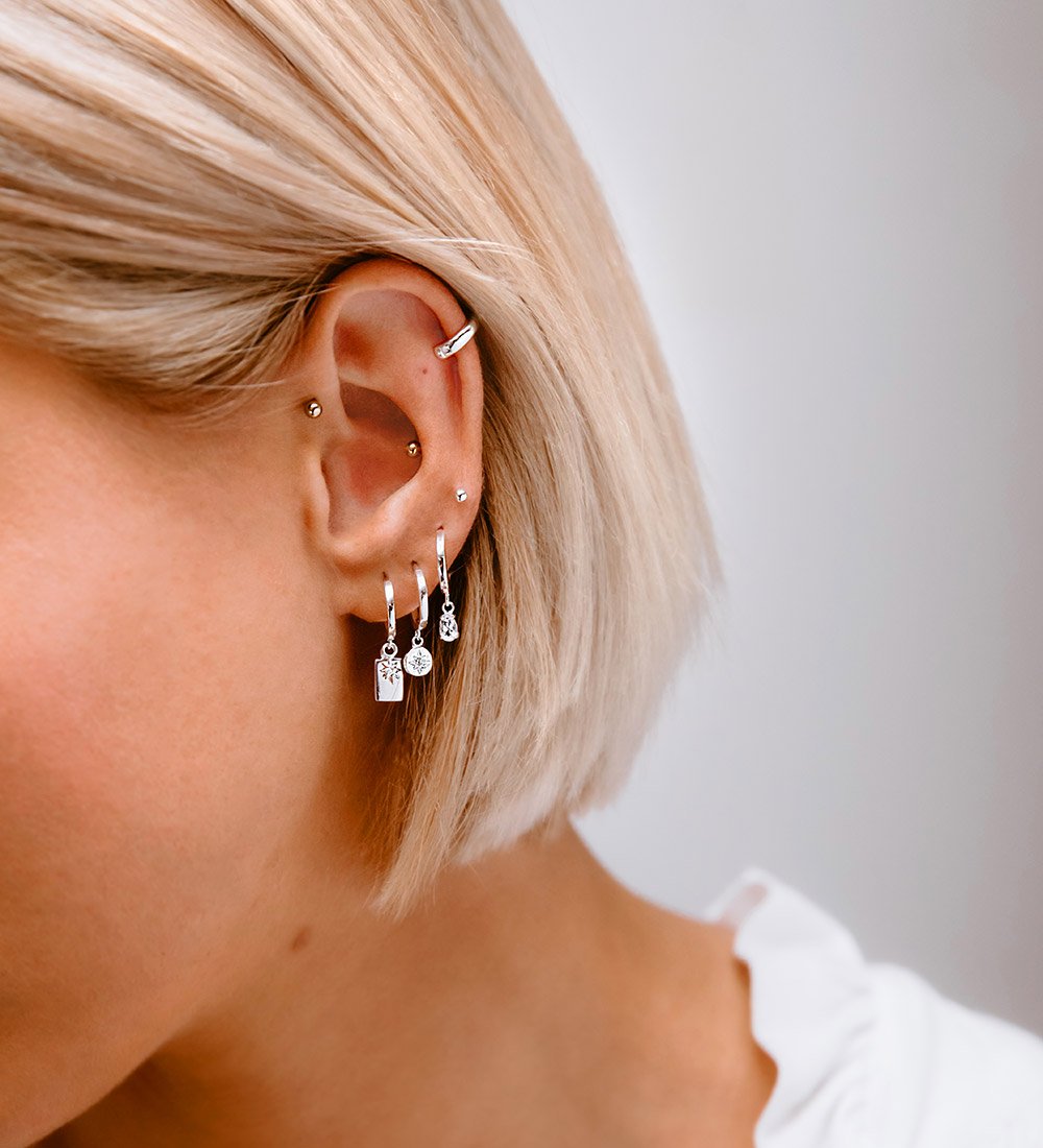 GUIDING STAR HOOPS (STERLING SILVER) IMAGE 2