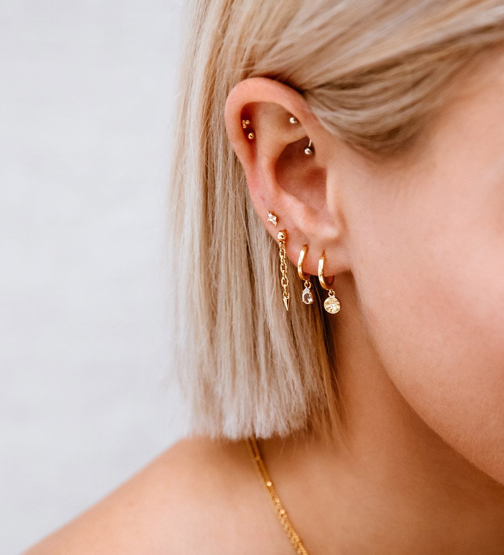 STAR COIN HOOPS (18K GOLD PLATED) IMAGE 3