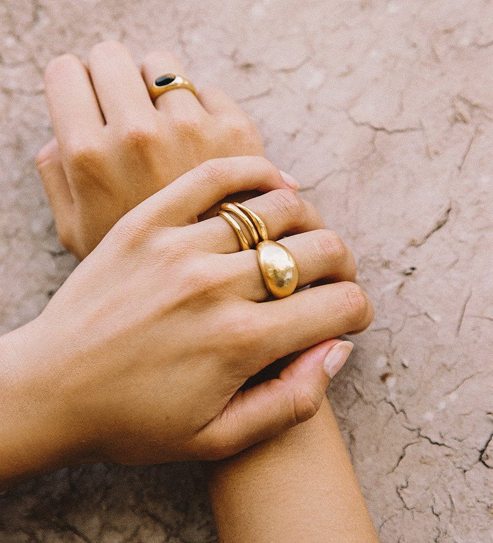 GOLDEN LIGHT DOME RING (18K GOLD VERMEIL) IMAGE 5