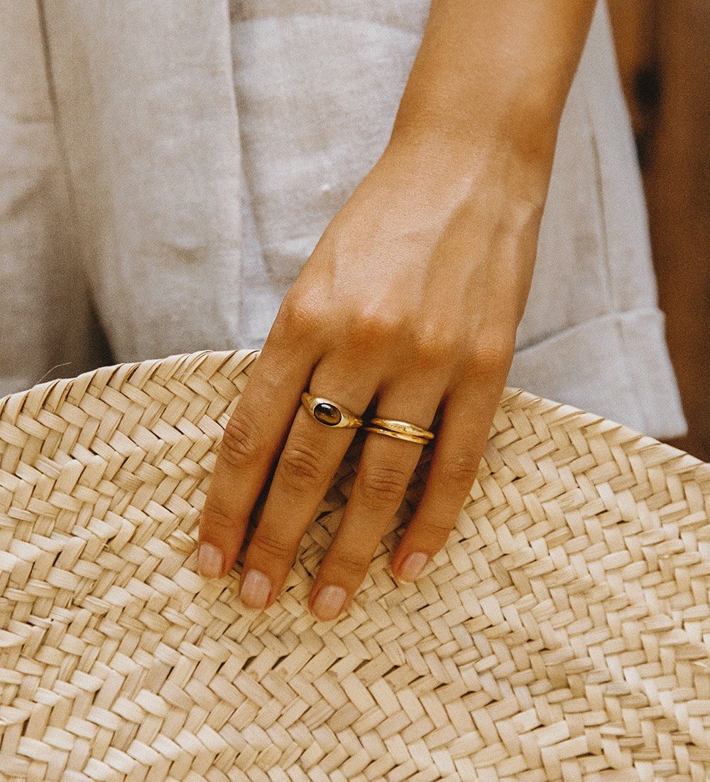 TIGERS EYE RING (18K GOLD VERMEIL) IMAGE 2
