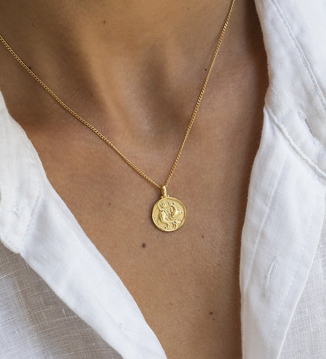 PISCES ZODIAC NECKLACE (18K GOLD VERMEIL) IMAGE 2