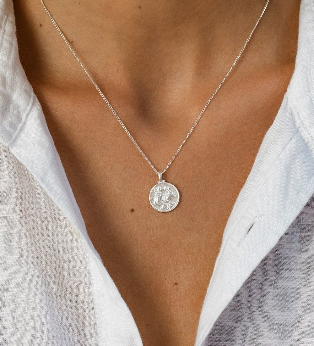 PISCES ZODIAC NECKLACE (STERLING SILVER) IMAGE 2