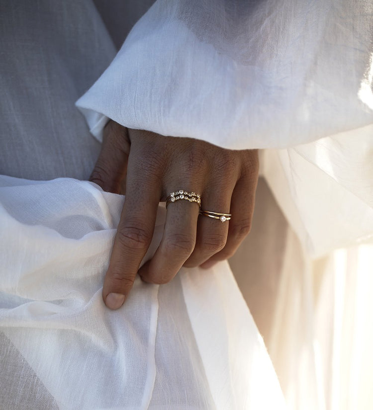 MOON TIDE PEARL RING (9K GOLD)