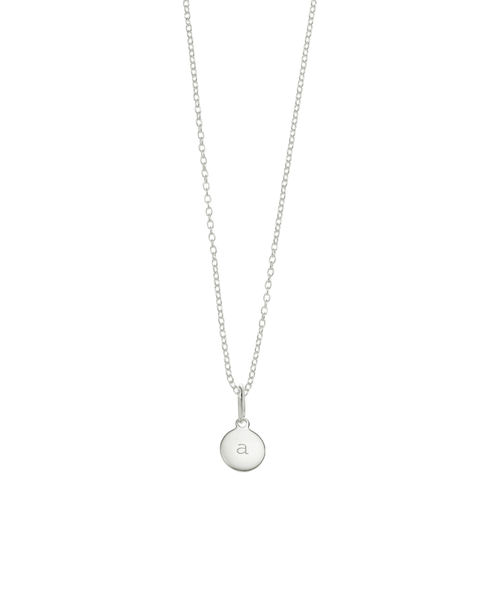 CIRCLE INITIAL NECKLACE A-Z (STERLING SILVER) IMAGE 1