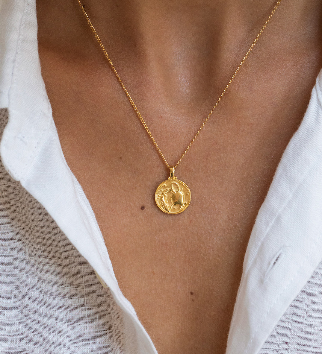 AQUARIUS ZODIAC (18K ROSE GOLD VERMEIL) IMAGE 2