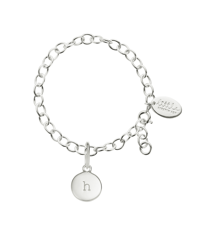 CIRCLE INITIAL BRACELET A-Z (STERLING SILVER)