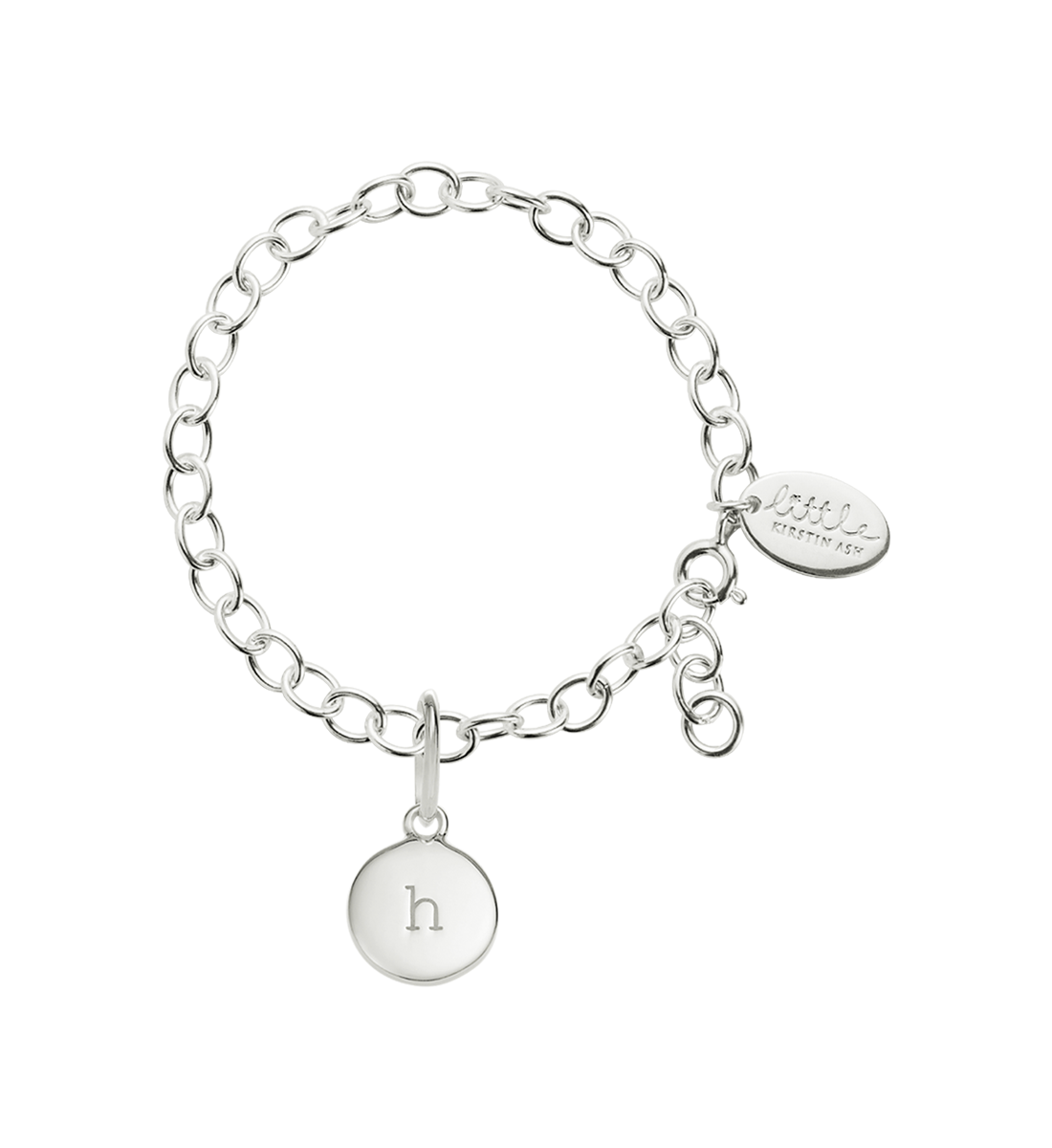 CIRCLE INITIAL BRACELET A-Z (STERLING SILVER) IMAGE 1