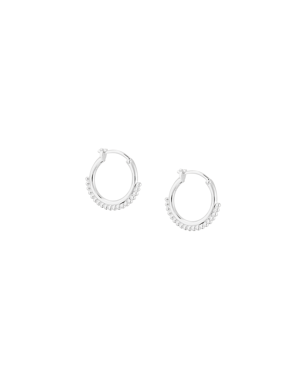 DETAIL HOOP EARRINGS (STERLING SILVER) IMAGE 1