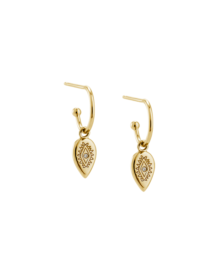 ETCHED TEARDROP HOOPS (18K GOLD PLATED) IMAGE 1
