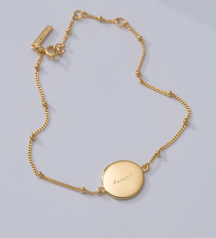 ENGRAVABLE DISC BRACELET (18K GOLD VERMEIL)