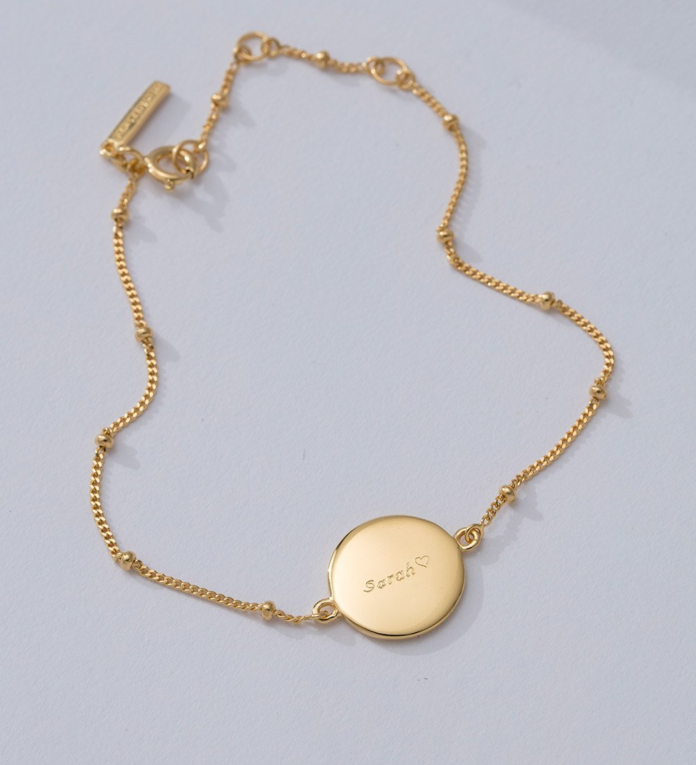 ENGRAVABLE DISC BRACELET (18K GOLD VERMEIL) IMAGE 3