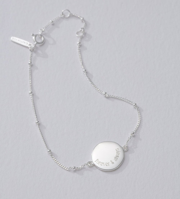 ENGRAVABLE DISC BRACELET (STERLING SILVER)