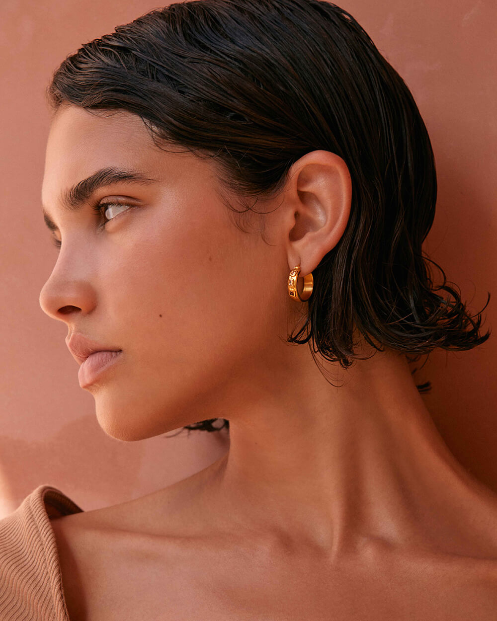 SUN DANCE HOOPS (18K GOLD PLATED) IMAGE 2
