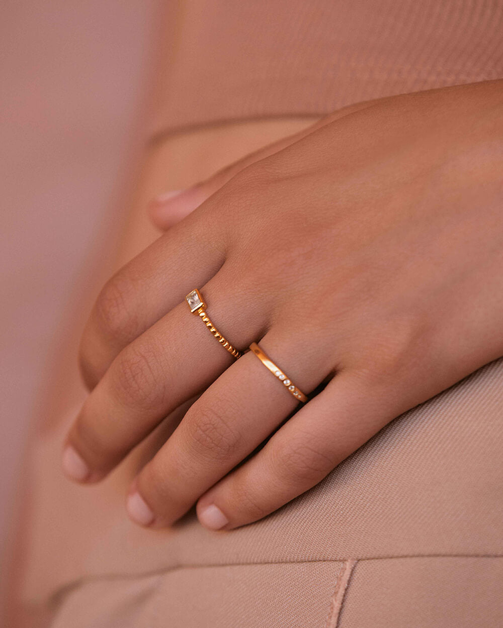 SUN LINES RING (18K GOLD VERMEIL) IMAGE 2