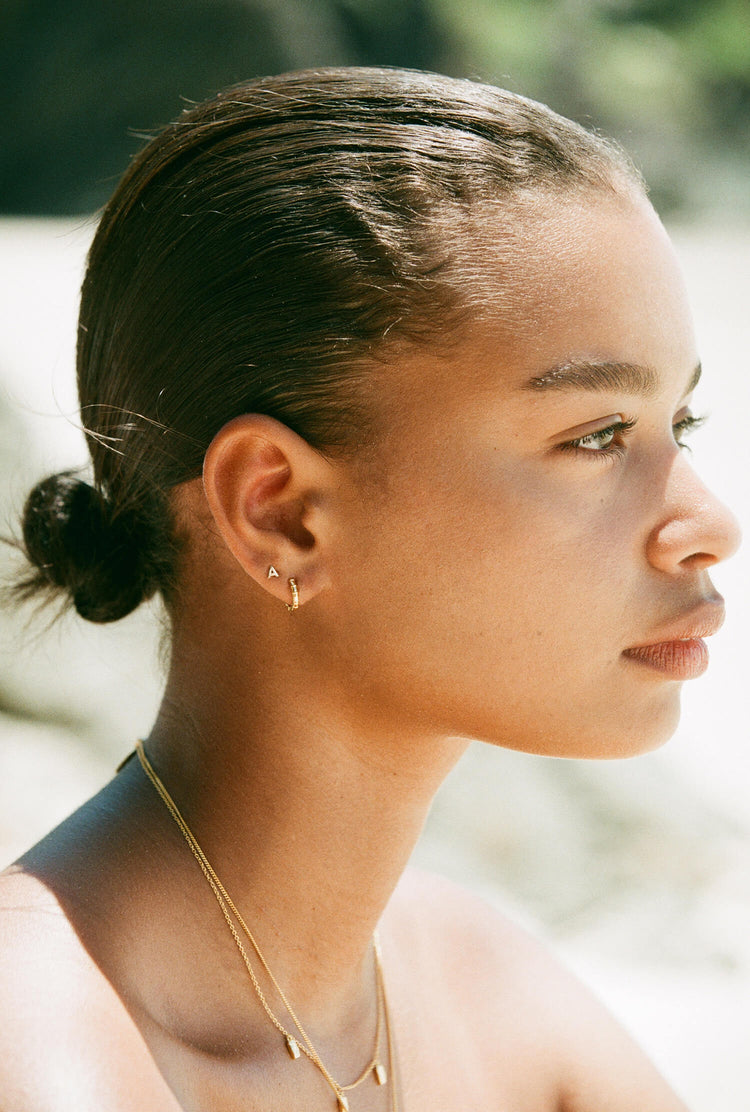 INITIAL EARRINGS (9K GOLD) IMAGE 2