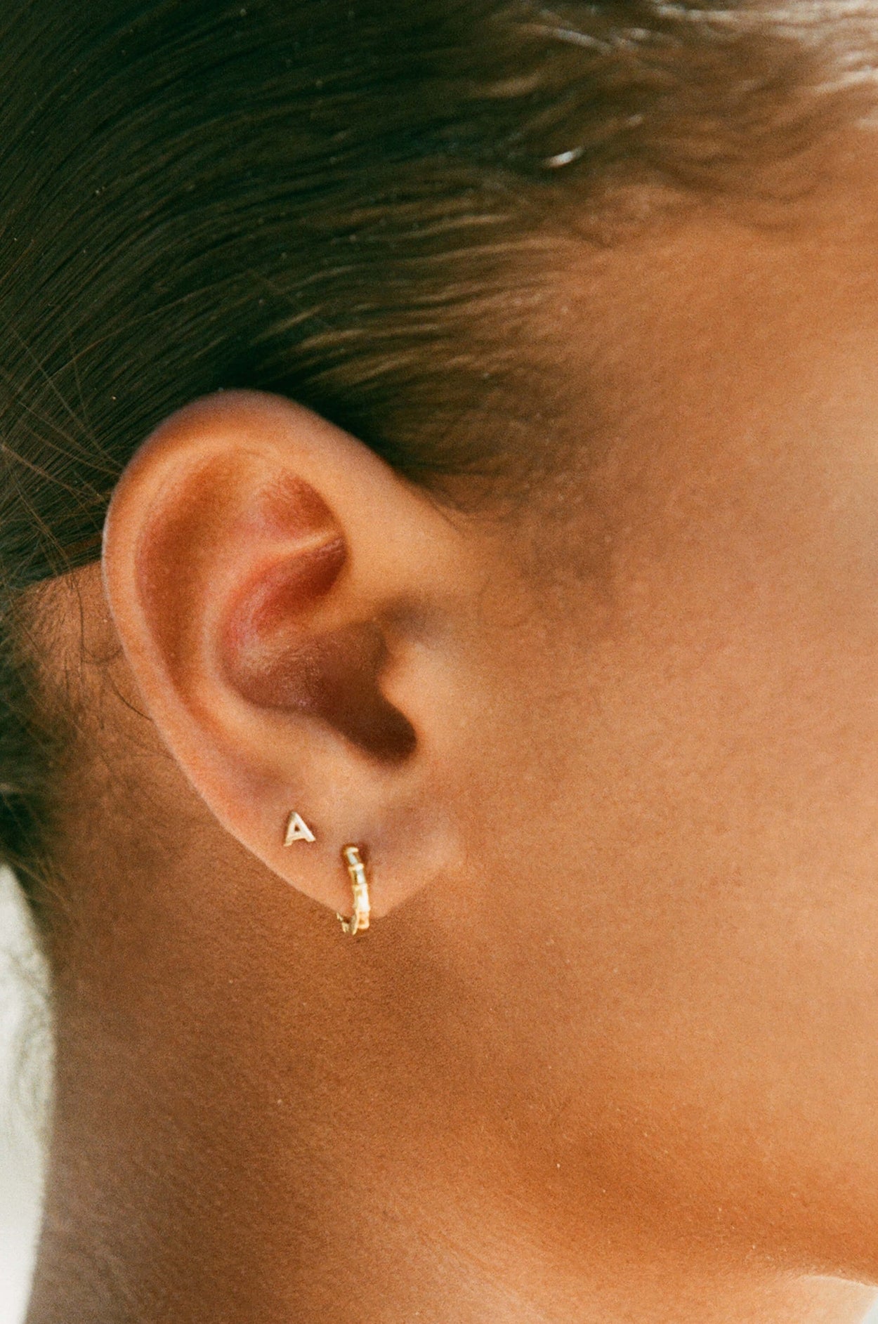 INITIAL EARRINGS (STERLING SILVER) IMAGE 3