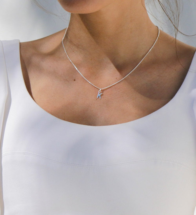 OUTLINE INITIAL NECKLACE A-Z (STERLING SILVER) IMAGE 2