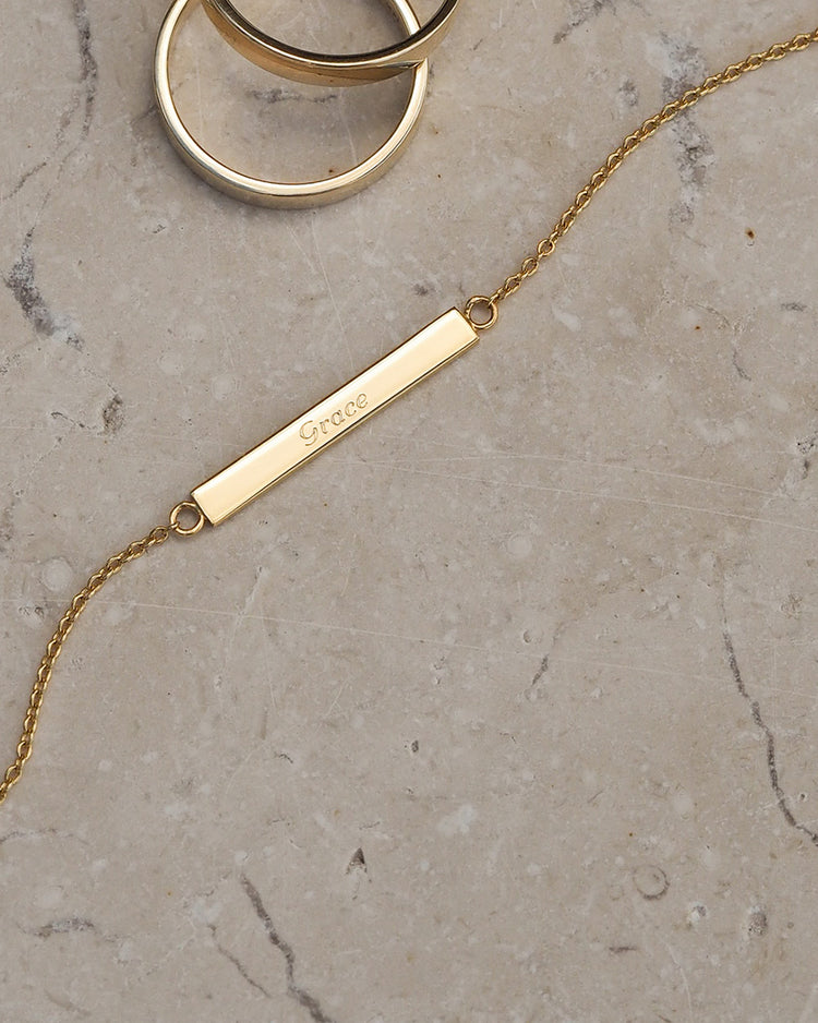 SENTIMENT BAR BRACELET (9K GOLD)