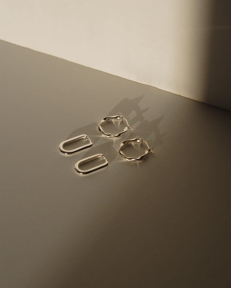 WAVE HOOPS (STERLING SILVER)