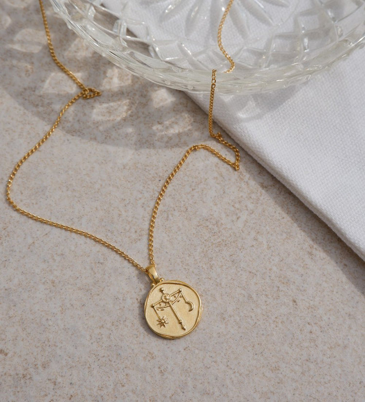 LIBRA ZODIAC NECKLACE (18K GOLD VERMEIL)