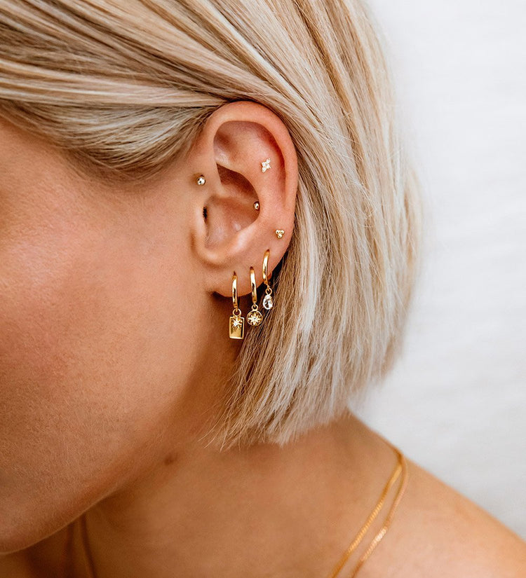 STAR COIN HOOPS (18K GOLD PLATED) IMAGE 2