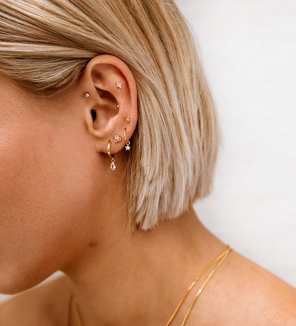 TEARDROP HOOPS (18K GOLD PLATED) IMAGE 2