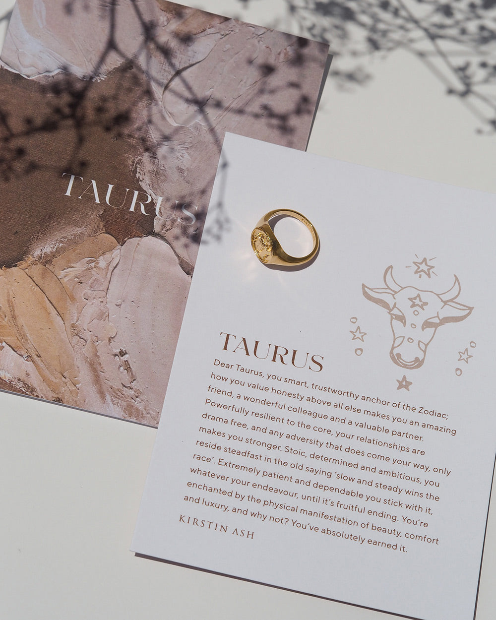 TAURUS SIGNET RING (18K GOLD VERMEIL) IMAGE 8