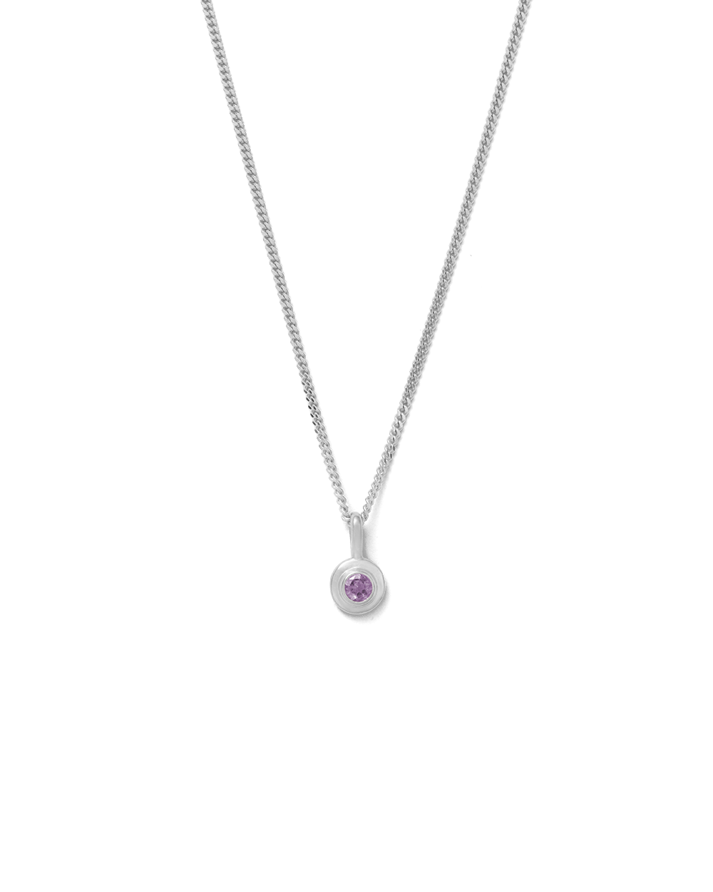 BIRTHSTONE NECKLACE (STERLING SILVER) FEBRUARY